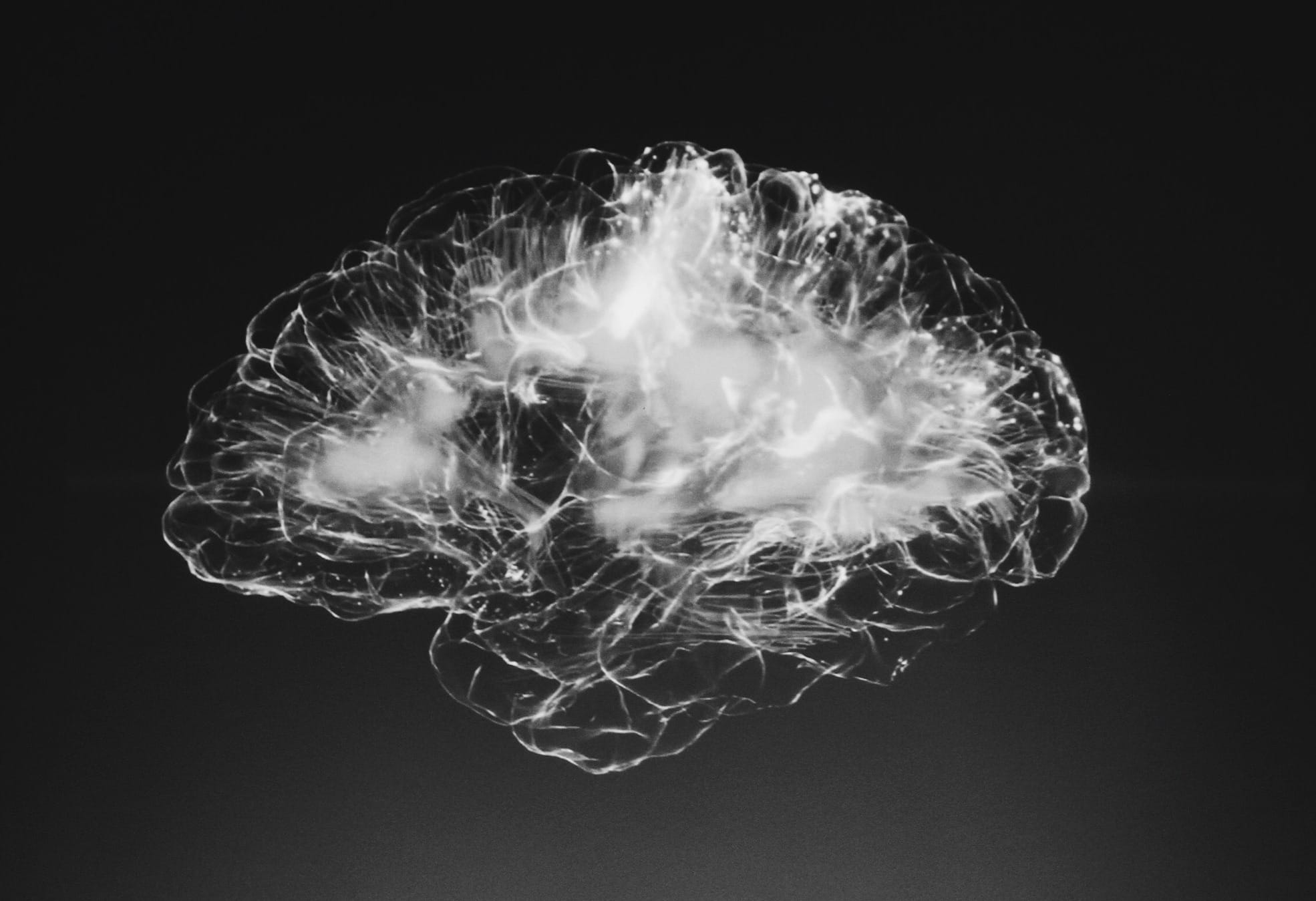 a lit up brain
